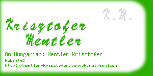krisztofer mentler business card